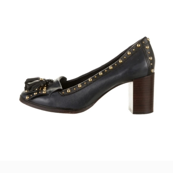 Tory Burch Shoes - Tory Burch Leather Studded Oxford Pumps